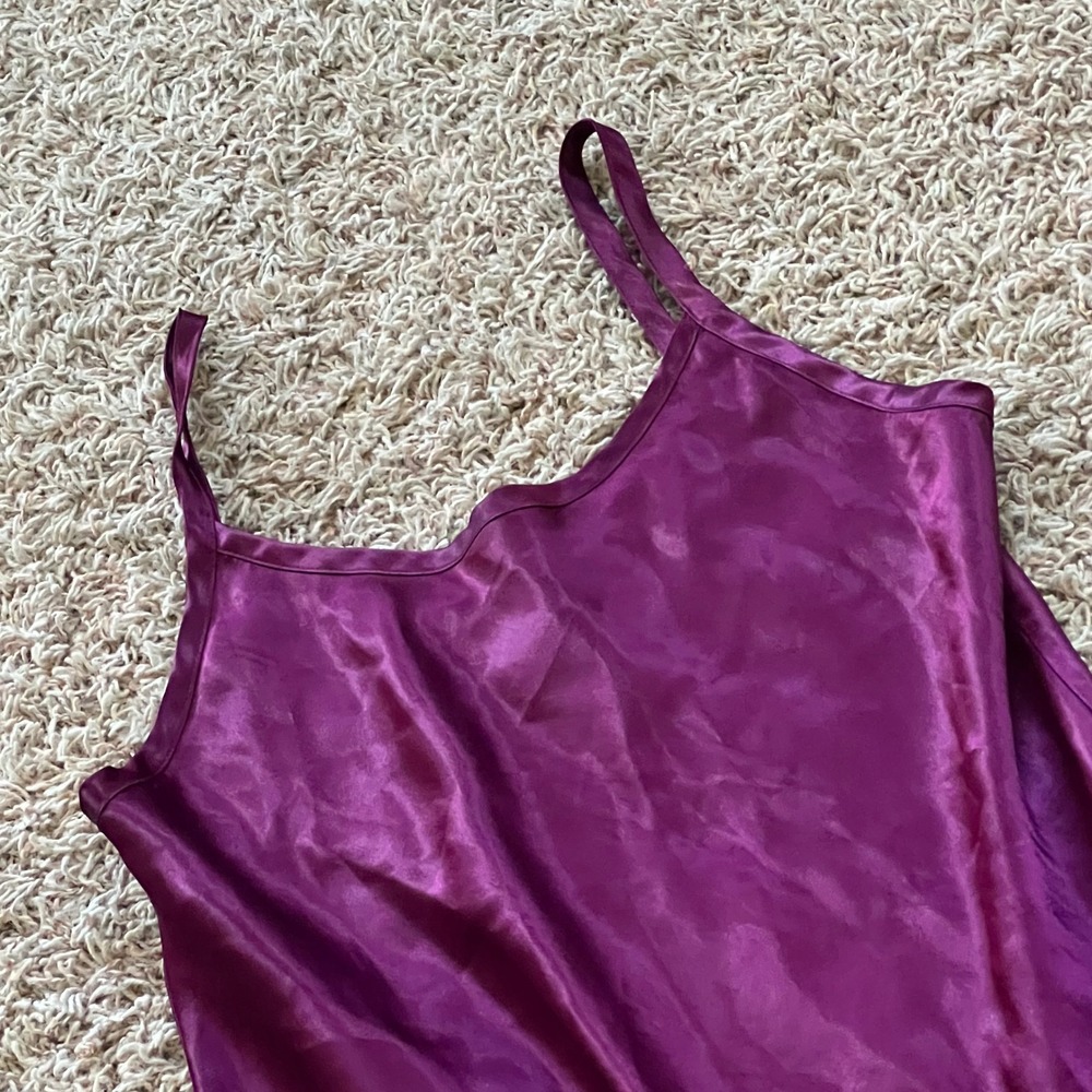 Gilligan & O'Malley Plum‎ Purple Satin Nightgown Chemise Slip Dress Small
